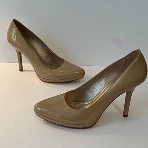 ANTONIO MELANI Joanne Nude Patent Leather Platform Heels Pumps Women's 9.5M EUC